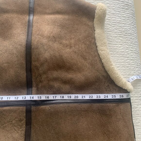 J. Peterman Company Jacket Men’s Size XL Vintage Brown 100% Lamb Leather Vest - Picture 6 of 14